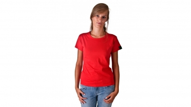 T-shirt dames ronde hals rood Bio & FT
