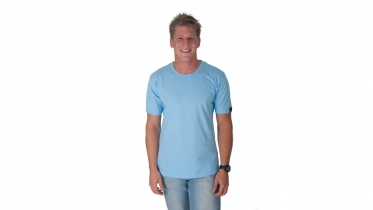 T-shirt heren blauw Biokatoen2